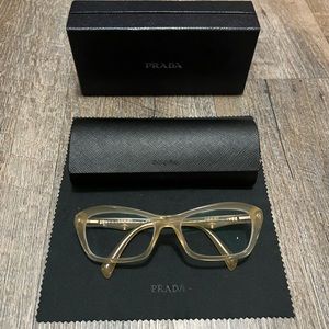 Authentic Prada Eyeglasses VPR 16N HONEY GAD-1O1